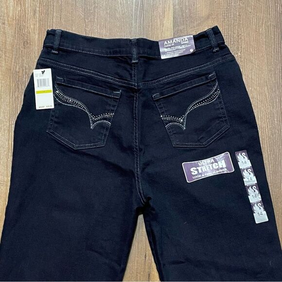 Gloria Vanderbilt Amanda Dark Wash Women 14 Classic Fit Tapered NWT Jeans - Picture 4 of 13